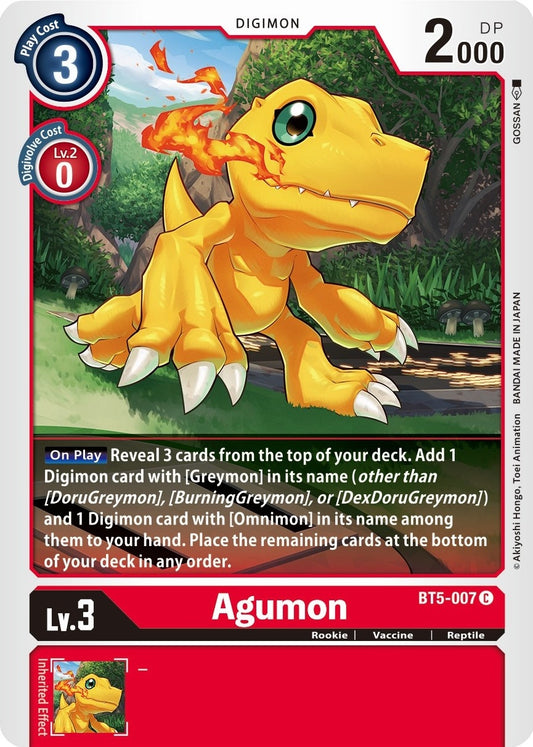 Image for Agumon (BT5-007 C) (BT05) - Digimon Card Game