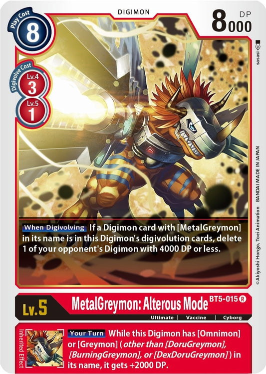 Image for MetalGreymon: Alterous Mode (BT5-015 R) (BT05) - Digimon Card Game