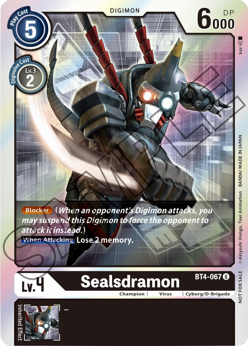 Image for Sealsdramon - BT4-067 (Event Pack 1) (BT4-067 U) (BT04) - Digimon Card Game