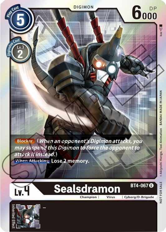 Image for Sealsdramon - BT4-067 (Event Pack 1) (BT4-067 U) (BT04) - Digimon Card Game