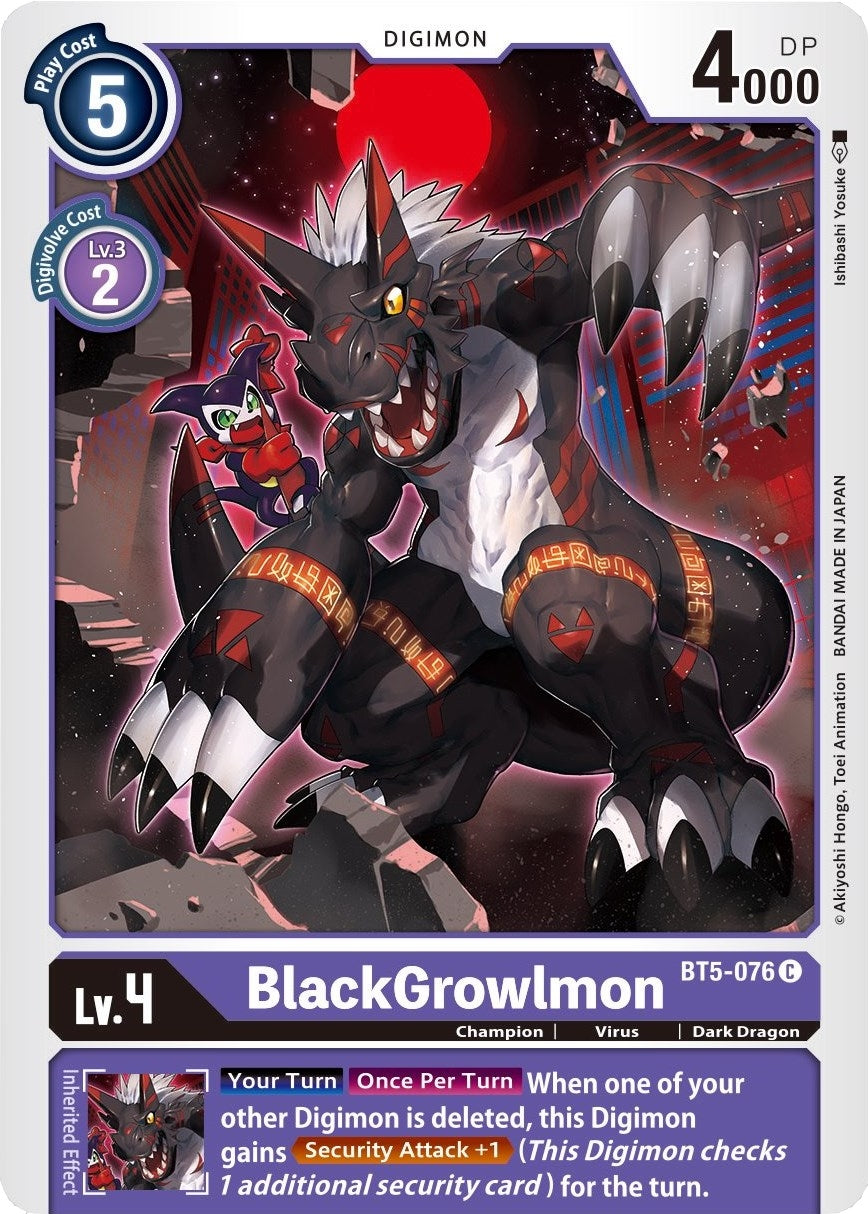 Image for BlackGrowlmon (BT5-076 C) (BT05) - Digimon Card Game