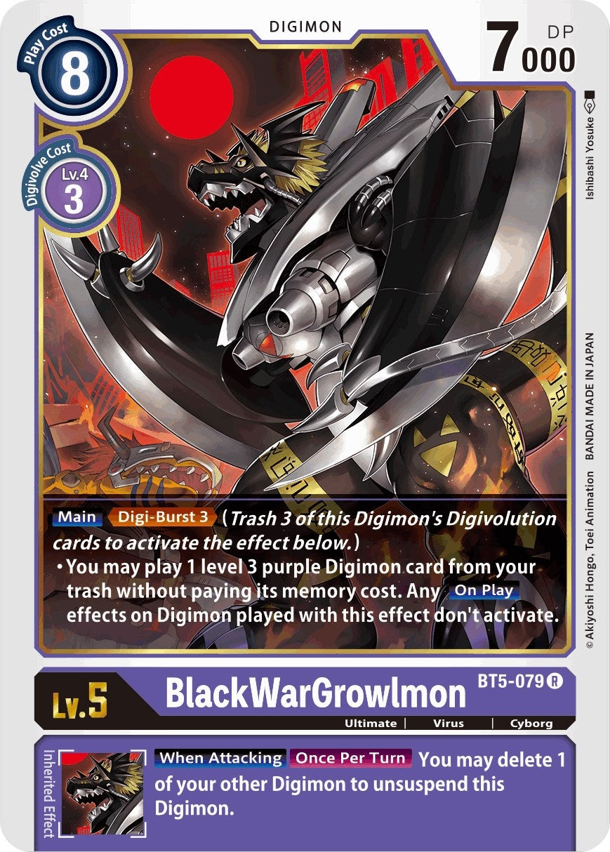 Image for BlackWarGrowlmon (BT5-079 R) (BT05) - Digimon Card Game