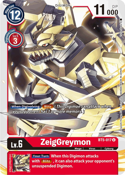 Image for ZeigGreymon (BT5-017 U) (BT05) - Digimon Card Game