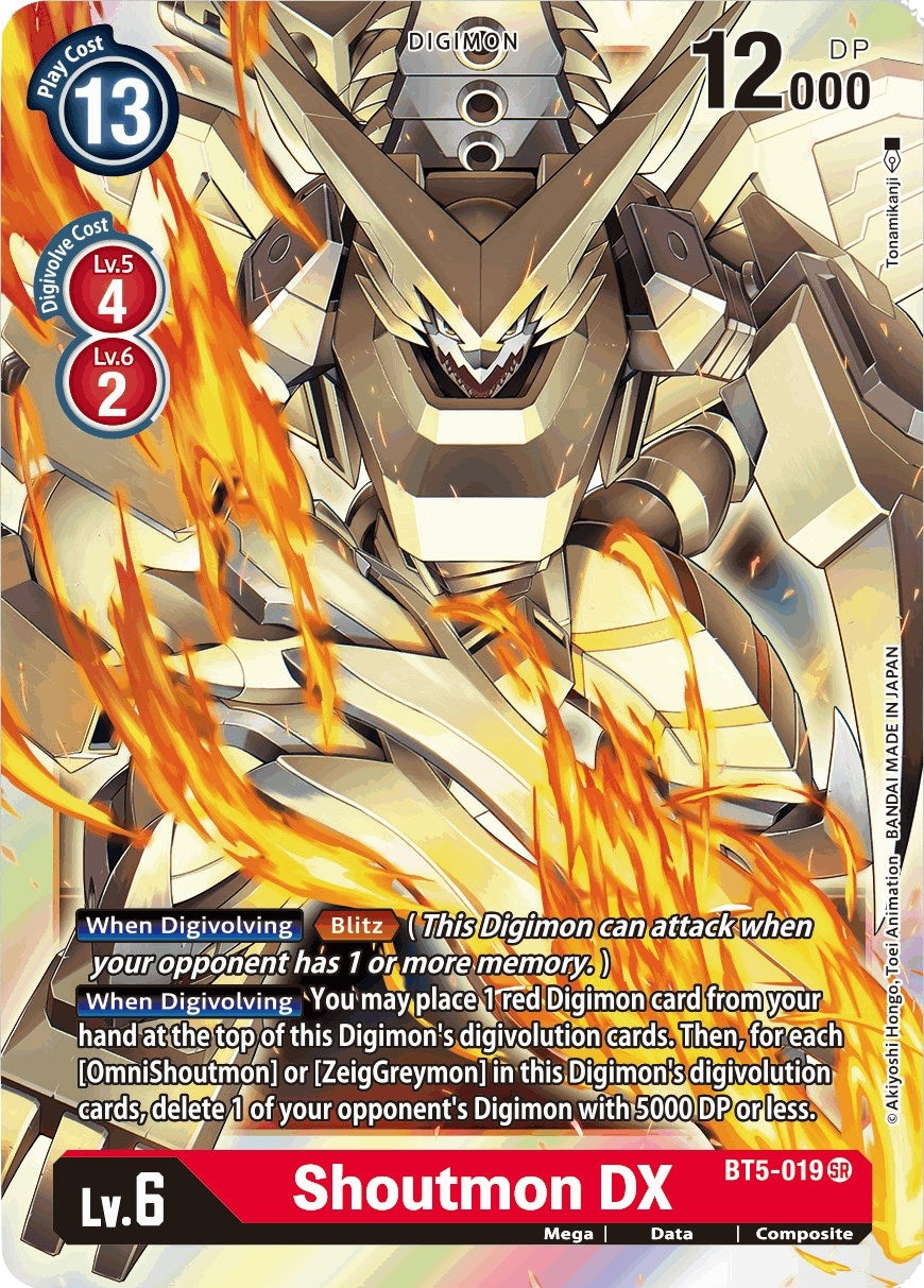 Image for Shoutmon DX (BT5-019 SR) (BT05) - Digimon Card Game