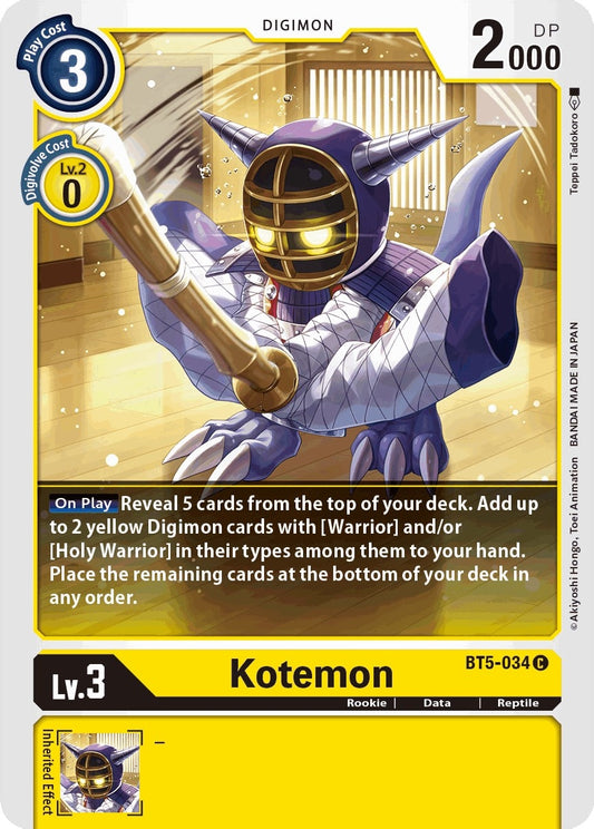 Image for Kotemon (BT5-034 C) (BT05) - Digimon Card Game