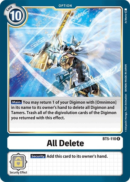 Image for All Delete (BT5-110 R) (BT05) - Digimon Card Game