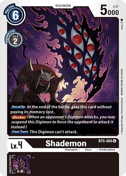 Image for Shademon (BT5-065 U) (BT05) - Digimon Card Game