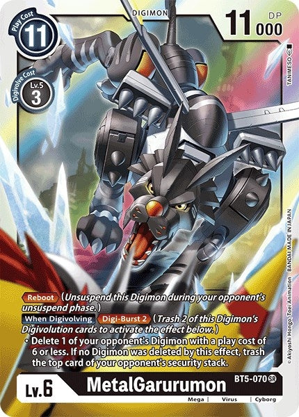 Image for MetalGarurumon - BT5-070 (BT5-070 SR) (BT05) - Digimon Card Game