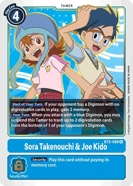 Image for Sora Takenouchi & Joe Kido (BT5-088 R) (BT05) - Digimon Card Game