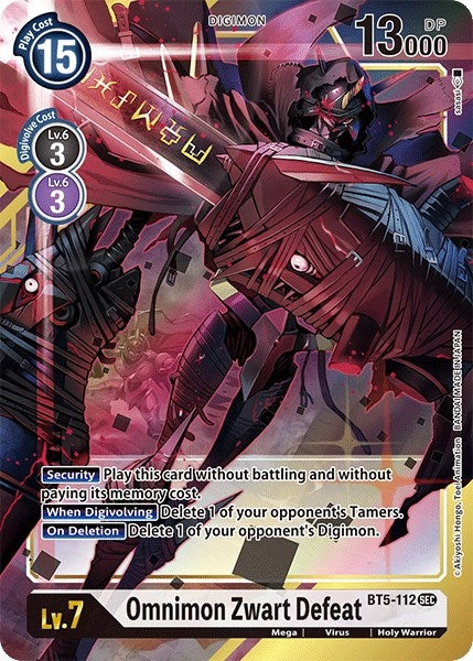 Image for Omnimon Zwart Defeat (Alternate Art) (BT5-112 SEC) (BT05) - Digimon Card Game