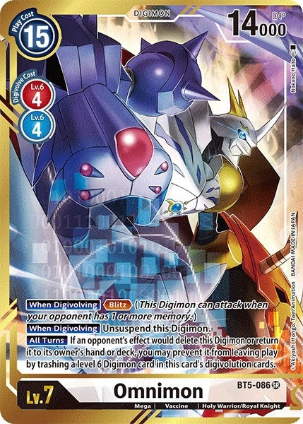 Image for Omnimon (Alternate Art - Nakano Haito) (BT5-086 SR) (BT05) - Digimon Card Game