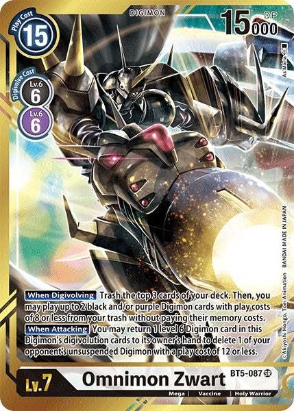 Image for Omnimon Zwart (Alternate Art - As'Maria) (BT5-087 SR) (BT05) - Digimon Card Game