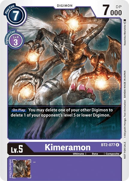 Image for Kimeramon - BT2-077 (Battle of Omni Pre-Release) (BT2-077 R) (BT01-03A) - Digimon Card Game