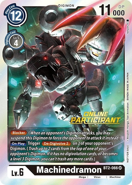 Image for Machinedramon - BT2-066 (2021 Championship Online Regional) [Online Participant] (BT2-066 SR) (BT01-03A) - Digimon Card Game