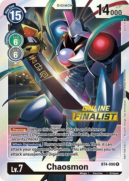 Image for Chaosmon - BT4-090 (2021 Championship Online Regional) [Online Finalist] (BT4-090 R) (BT04) - Digimon Card Game