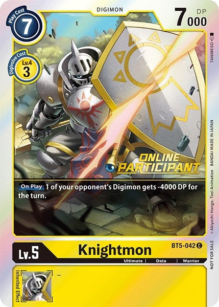 Image for Knightmon - BT5-042 (2021 Championship Online Regional) [Online Participant] (BT5-042 C) (BT05) - Digimon Card Game