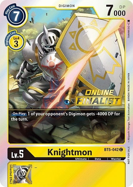Image for Knightmon - BT5-042 (2021 Championship Online Regional) [Online Finalist] (BT5-042 C) (BT05) - Digimon Card Game