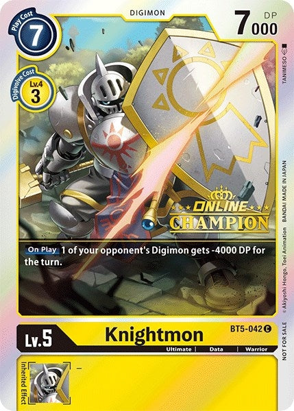 Image for Knightmon - BT5-042 (2021 Championship Online Regional) [Online Champion] (BT5-042 C) (BT05) - Digimon Card Game
