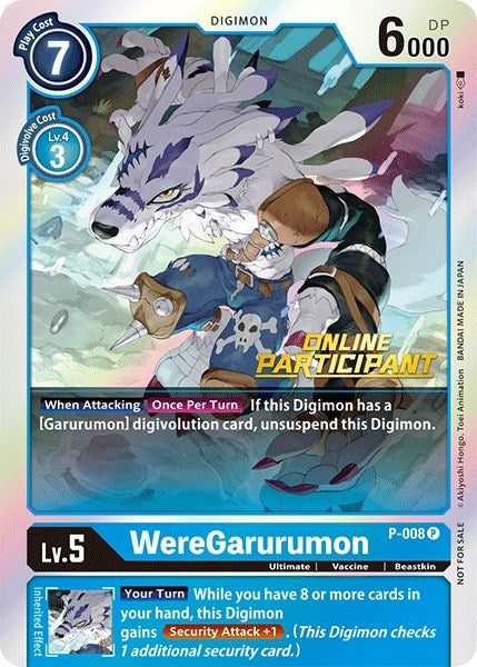 Image for WereGarurumon - P-008 (2021 Championship Online Regional) [Online Participant] (P-008 P) (D-PR) - Digimon Card Game