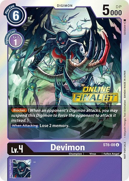 Image for Devimon - ST6-08 (2021 Championship Online Regional) [Online Finalist] (ST6-08 U) (ST-6) - Digimon Card Game