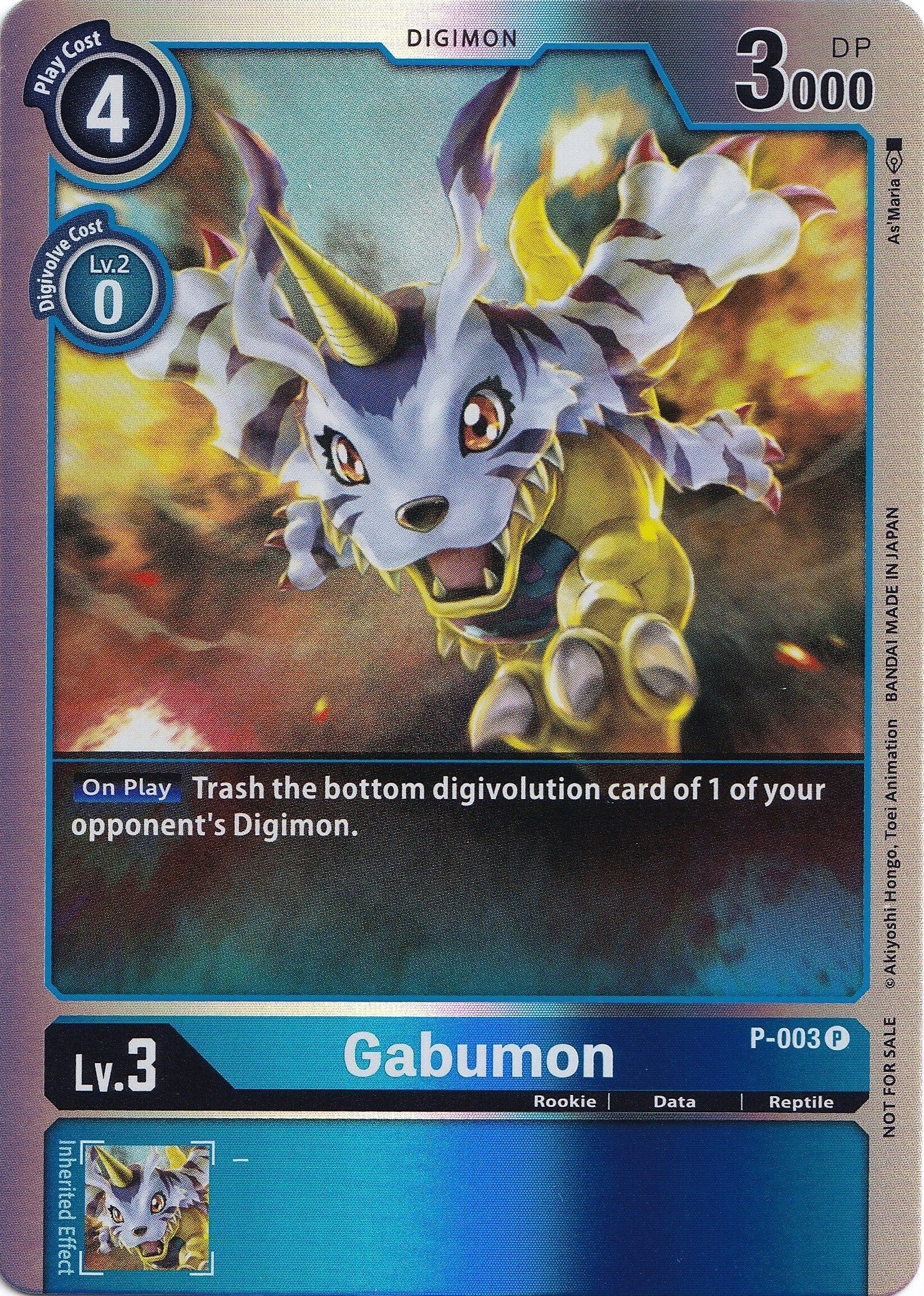 Image for Gabumon - P-003 (Rainbow Foil) (P-003 P) (D-PR) - Digimon Card Game