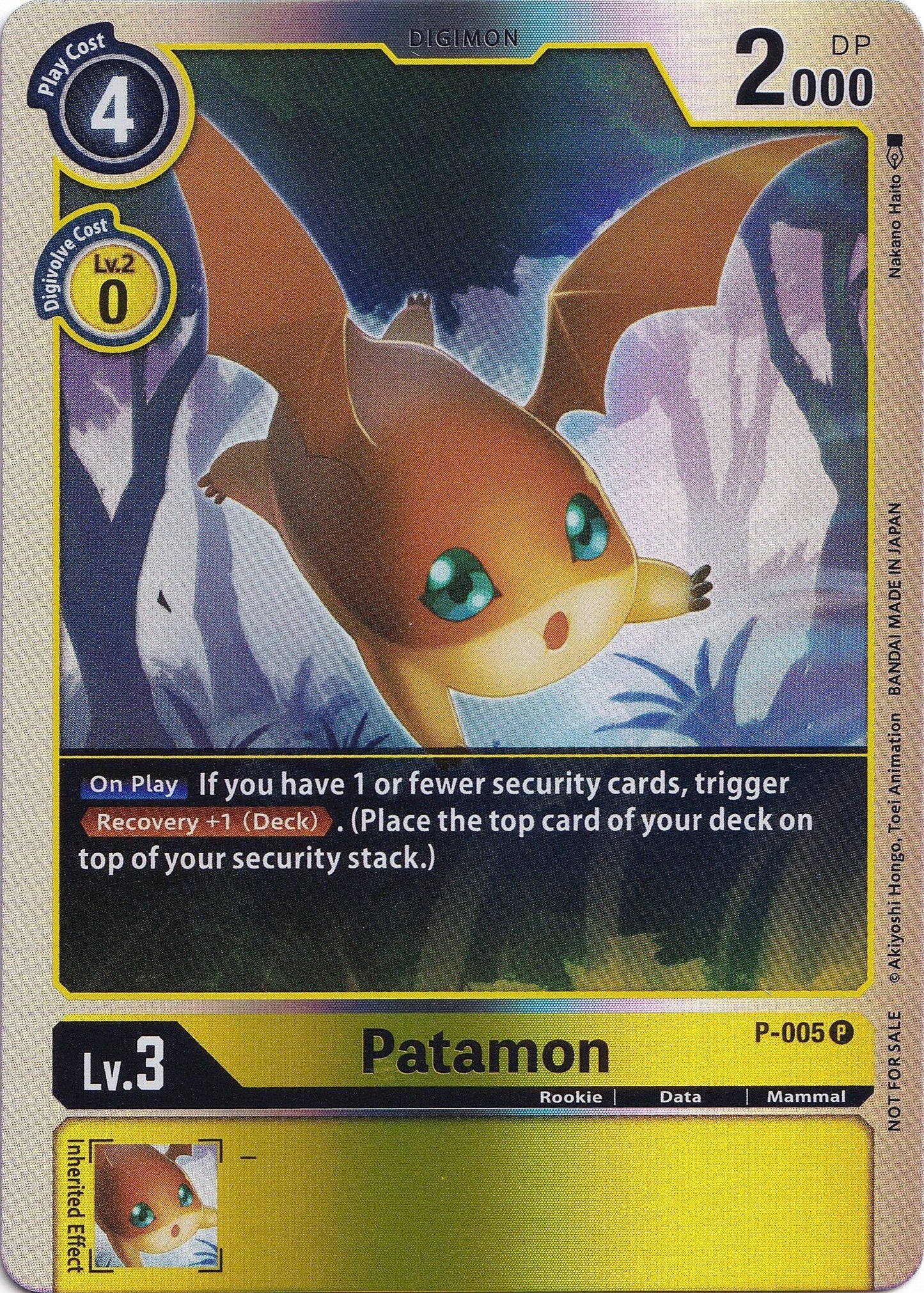 Image for Patamon - P-005 (Rainbow Foil) (P-005 P) (D-PR) - Digimon Card Game
