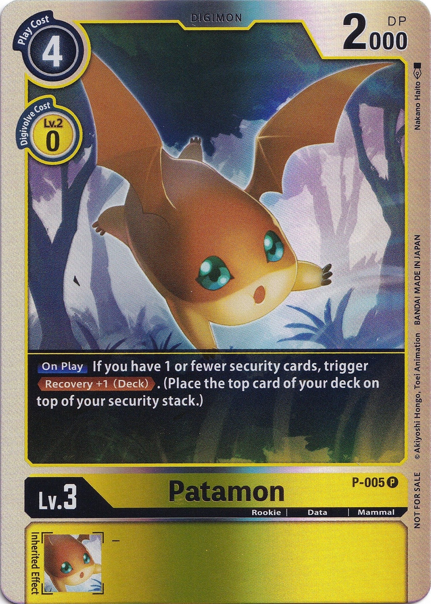 Image for Patamon - P-005 (Rainbow Foil) (P-005 P) (D-PR) - Digimon Card Game