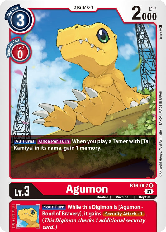 Image for Agumon (BT6-007 U) (BT06) - Digimon Card Game