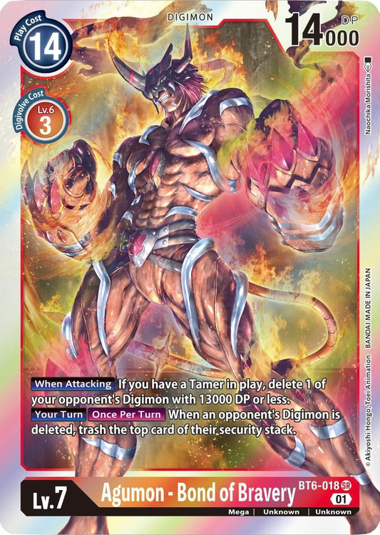 Image for Agumon - Bond of Bravery (BT6-018 SR) (BT06) - Digimon Card Game
