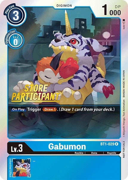 Image for Gabumon - BT1-029 (Store Participant) (BT1-029 R) (BT01-03A) - Digimon Card Game