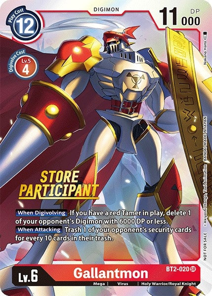 Image for Gallantmon - BT2-020 (Store Participant) (BT2-020 SR) (BT01-03A) - Digimon Card Game