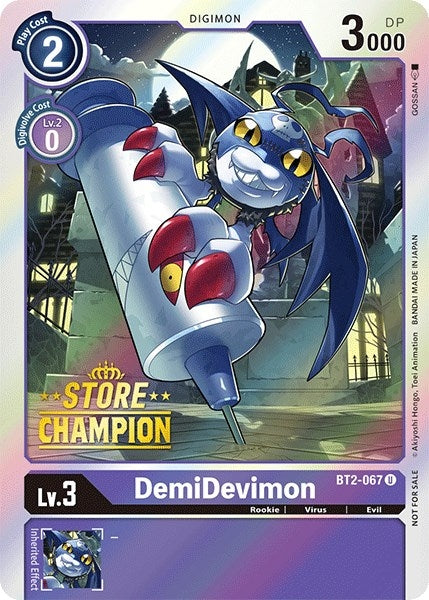 Image for DemiDevimon - BT2-067 (Store Champion) (BT2-067 U) (BT01-03A) - Digimon Card Game