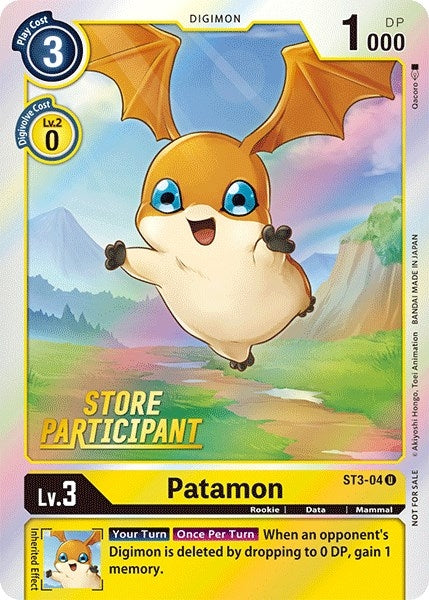 Image for Patamon - ST3-04 (Store Participant) (ST3-04 U) (ST-3) - Digimon Card Game