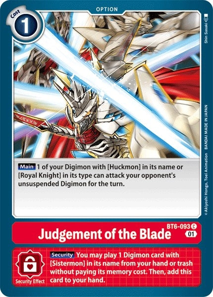 Image for Judgement of the Blade (BT6-093 C) (BT06) - Digimon Card Game
