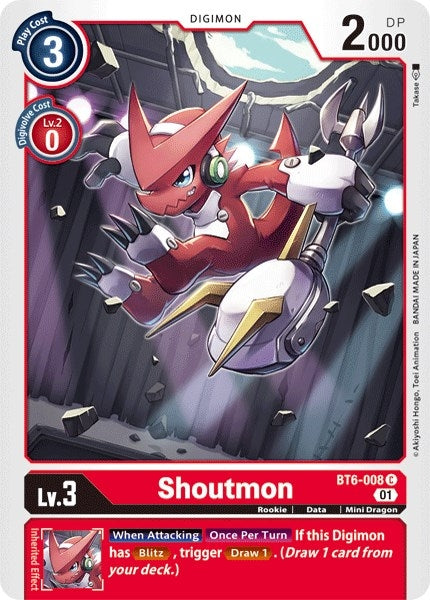Image for Shoutmon (BT6-008 C) (BT06) - Digimon Card Game