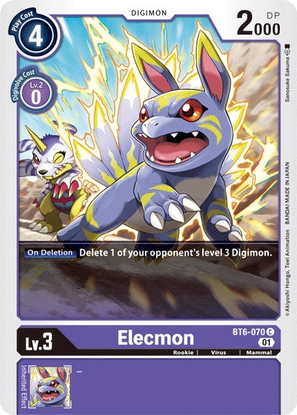 Image for Elecmon (BT6-070 C) (BT06) - Digimon Card Game