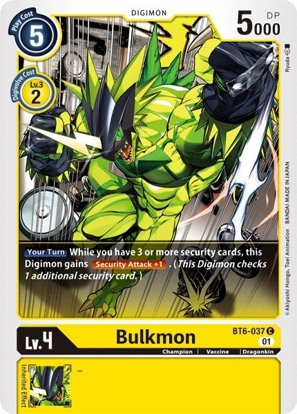 Image for Bulkmon (BT6-037 C) (BT06) - Digimon Card Game