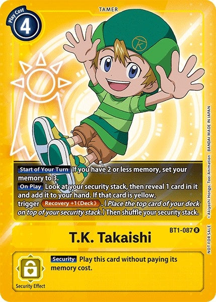 Image for T.K. Takaishi (Official Tournament Pack Vol.3) (BT1-087 R) (BT01-03A) - Digimon Card Game
