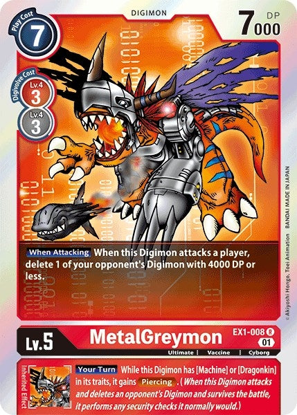 Image for MetalGreymon (EX1-008 R) (EX01) - Digimon Card Game
