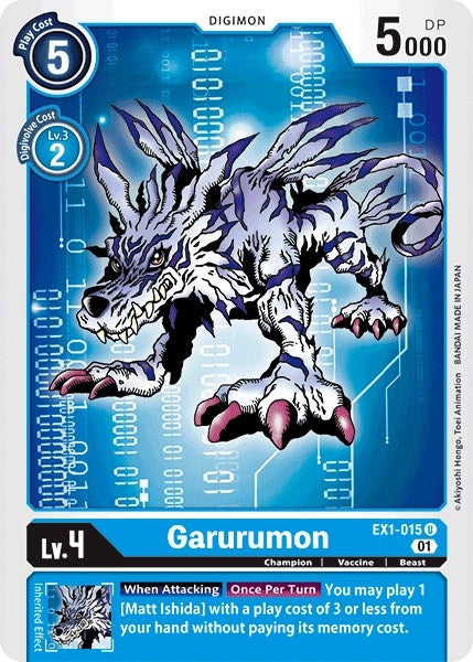 Image for Garurumon (EX1-015 U) (EX01) - Digimon Card Game