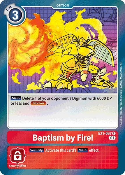 Image for Baptism by Fire! (EX1-067 R) (EX01) - Digimon Card Game