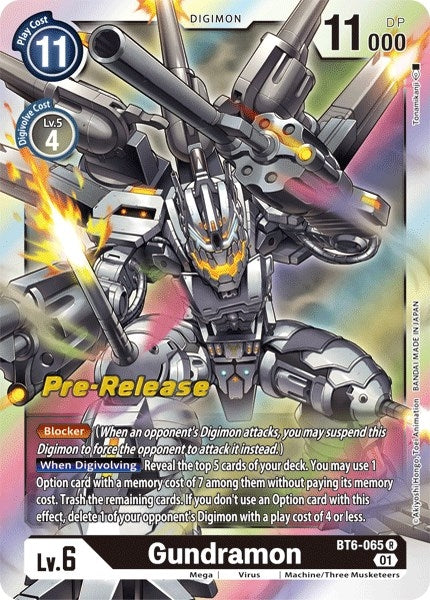 Image for Gundramon (BT6-065 R) (BT06_PR) - Digimon Card Game
