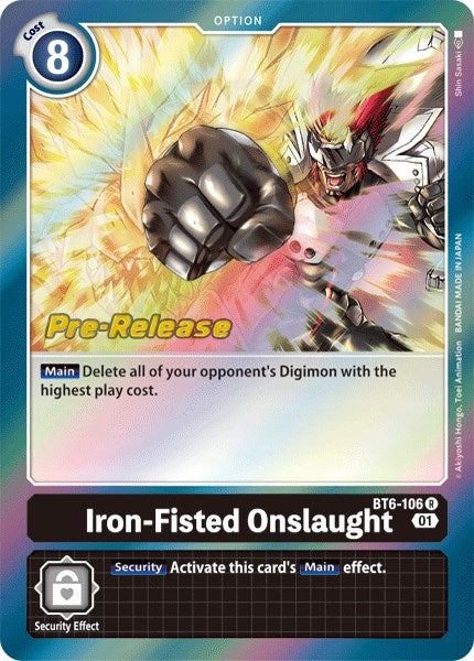 Image for Iron-Fisted Onslaught (BT6-106 R) (BT06_PR) - Digimon Card Game