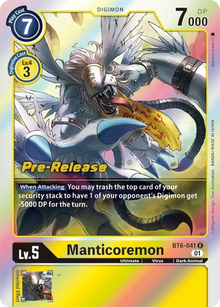 Image for Manticoremon (BT6-041 R) (BT06_PR) - Digimon Card Game