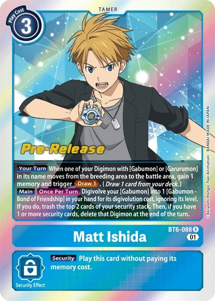 Image for Matt Ishida (BT6-088 R) (BT06_PR) - Digimon Card Game