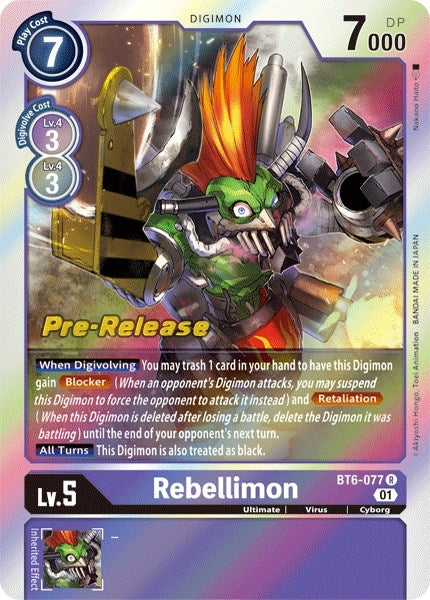 Image for Rebellimon (BT6-077 R) (BT06_PR) - Digimon Card Game