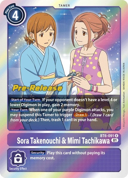 Image for Sora Takenouchi & Mimi Tachikawa (BT6-091 R) (BT06_PR) - Digimon Card Game