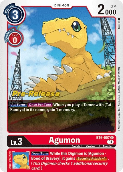 Image for Agumon (BT6-007 U) (BT06_PR) - Digimon Card Game