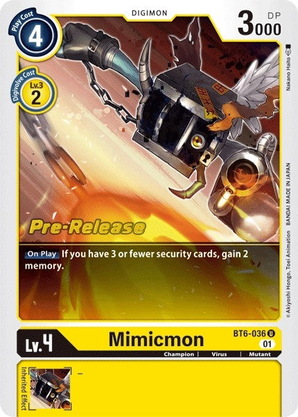 Image for Mimicmon (BT6-036 U) (BT06_PR) - Digimon Card Game