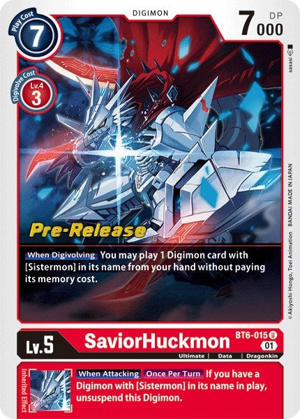 Image for SaviorHuckmon (BT6-015 U) (BT06_PR) - Digimon Card Game